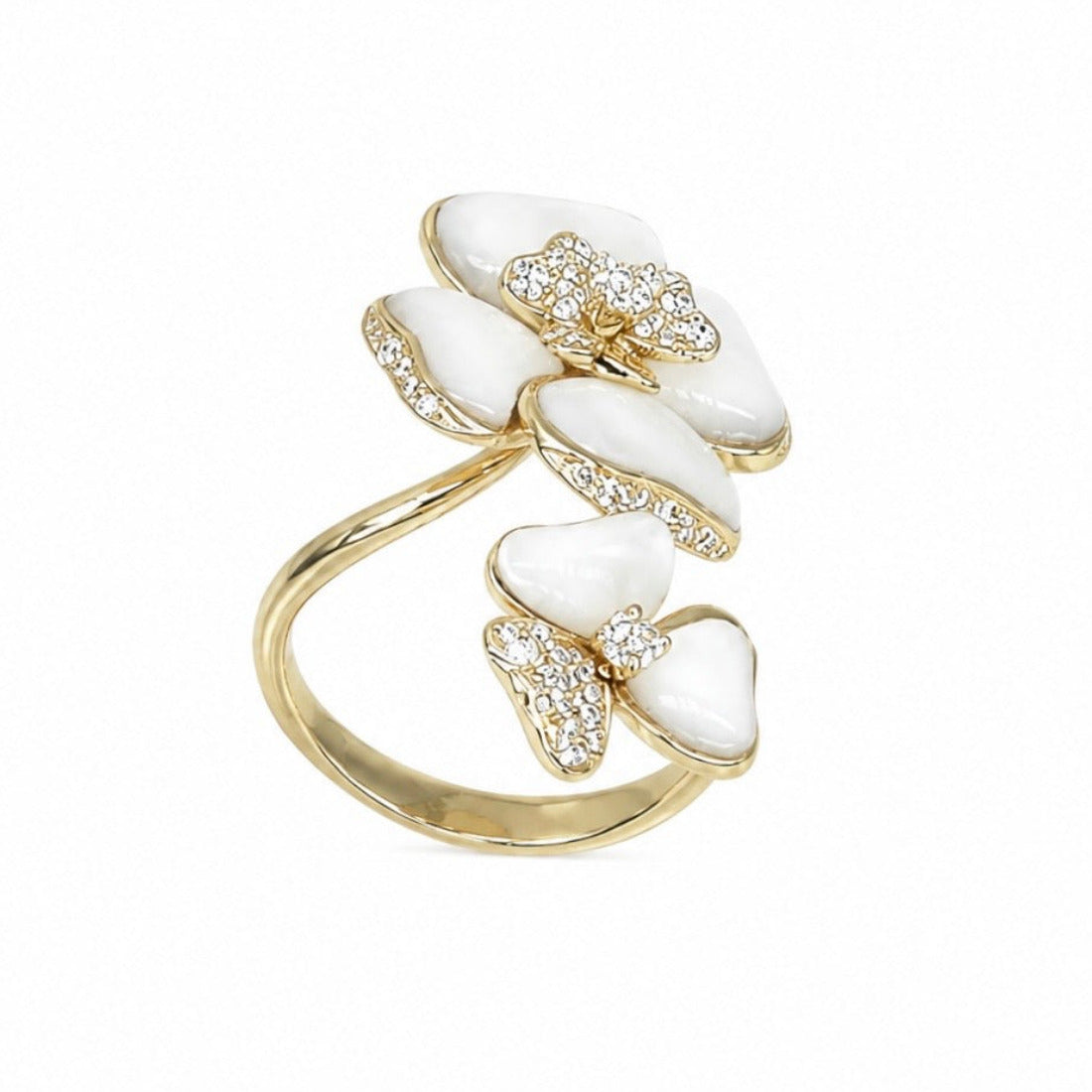 14K Yellow Gold Mother of Pearl & Diamond Ring – 0.64CT G/VS2 PJR64417KW001 IGST