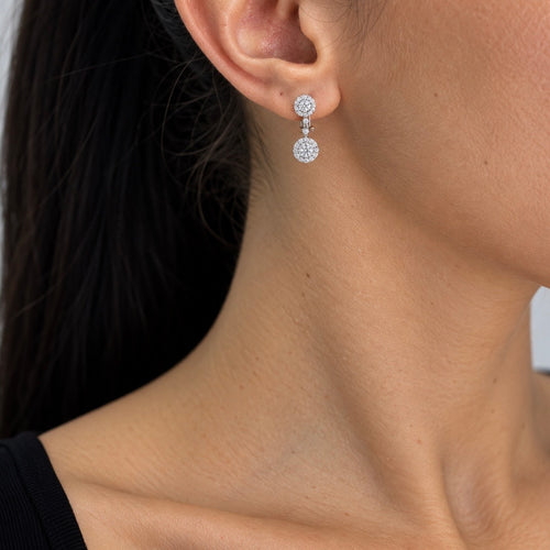 14K White Gold 2.00CT Diamond Earrings