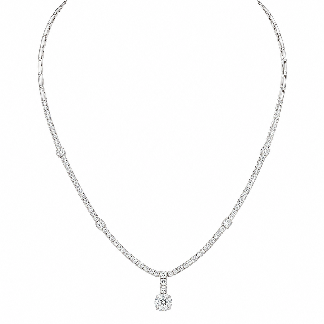 14K White Gold 2.90 CT Diamond Necklace - 16.5” DN104 ATJJ