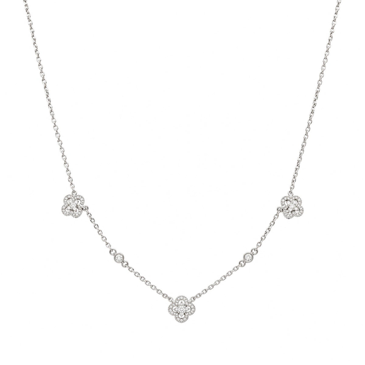 14K White Gold 0.46 CT Diamond Necklace – 15”, 16” & 17” Adjustable DC-N14485-1