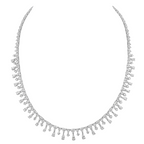 18K White Gold 12.78 CT Diamond Necklace DN047 IIJJJ