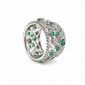 18K White Gold 1.53ct Diamond & 1.45ct Emerald Eternity Ring R12235EM