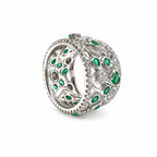 18K White Gold 1.53ct Diamond & 1.45ct Emerald Eternity Ring R12235EM