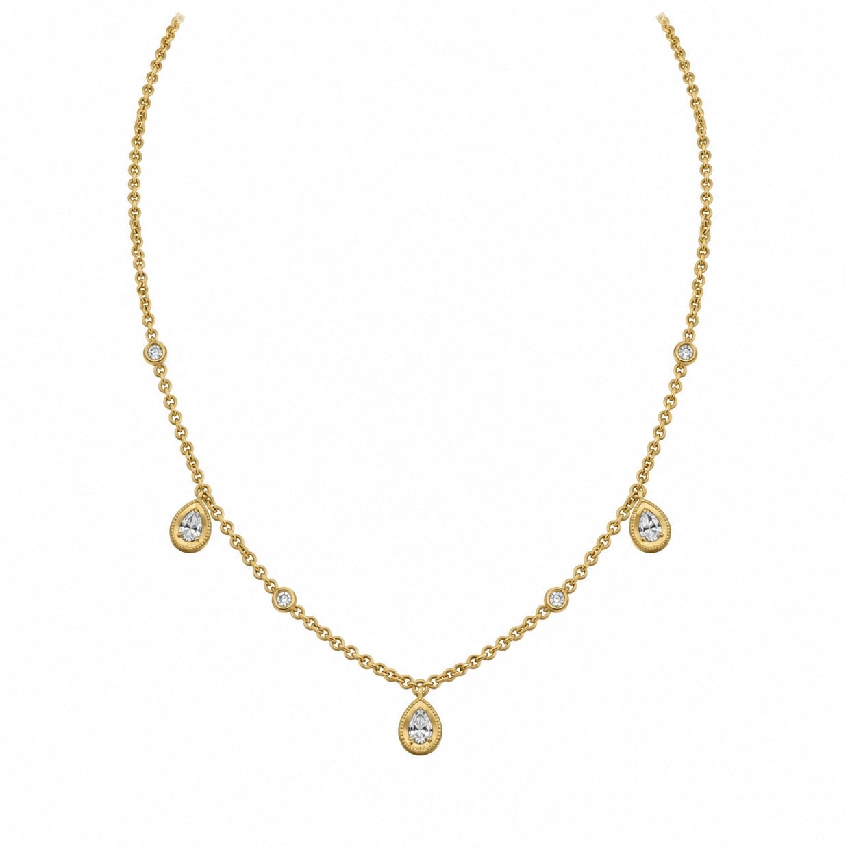 14k Yellow Gold 0.67 CT Diamond Necklace – 18” Adjustable to 16” AN11291