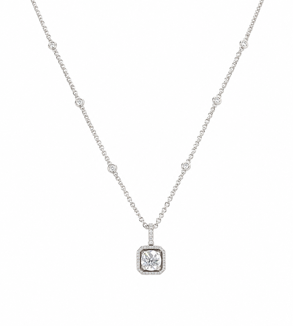 14k White Gold 2.03 CT Lab-Grown Diamond Pendant Necklace – G VS1 DP070, ITJJ