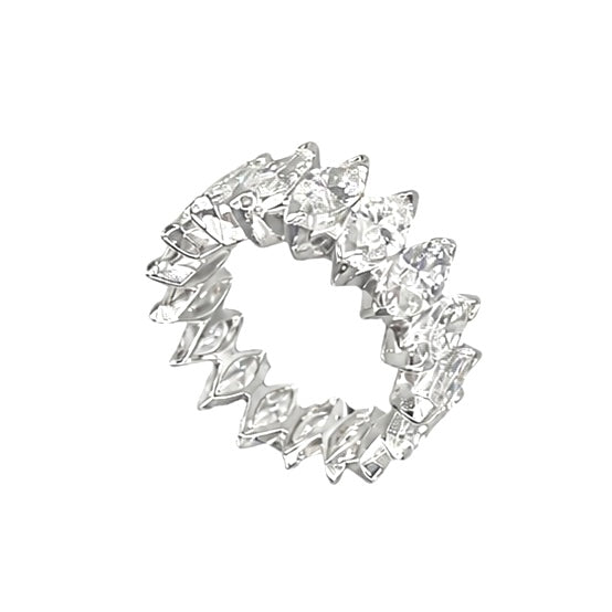 6.50ct Marquise Diamond Eternity Band Platinum Ring WB256 TTJJ