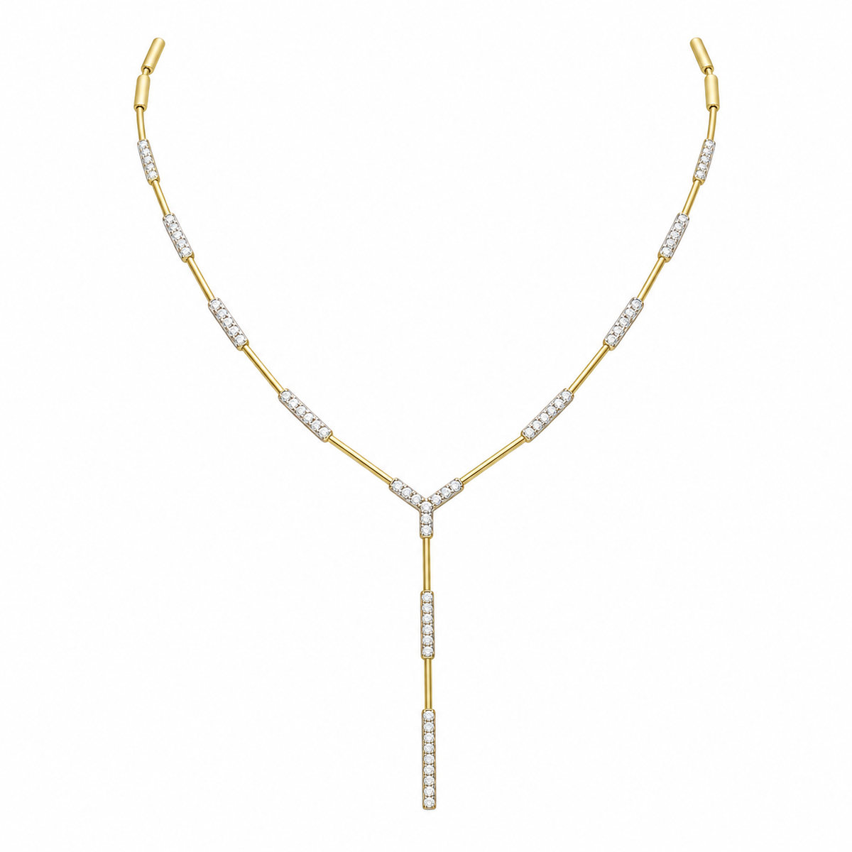 14K Yellow Gold Diamond Necklace – 1.86 CT, 16–17” Adjustable DC-N14070-17