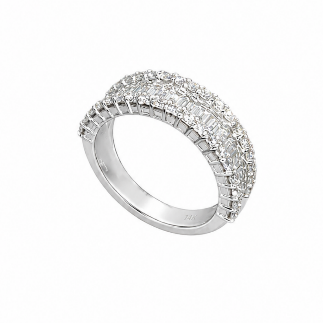 18K White Gold Band Ring with 1.80CT Diamonds WB0012 IETJ