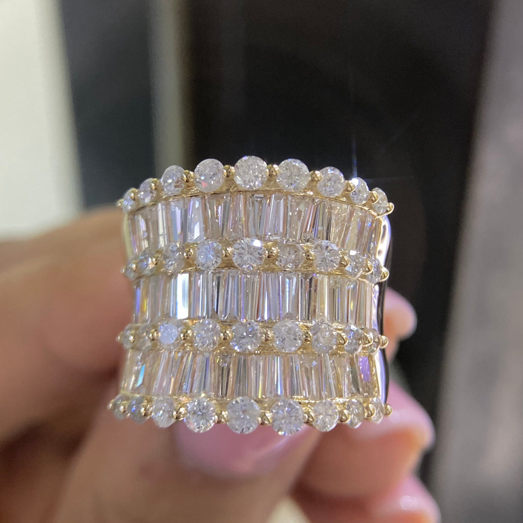 14K Yellow Gold Diamond Statement Ring – 4.10CT G/H SI | GJJJ