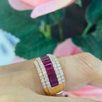 18K Rose Gold Emerald Cut Ruby & Diamond Ring – 2.74CT Ruby / 1.25CT Diamonds | RDR007