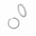 14K White Gold 7.06ct Natural Round Diamond Inside-Out Hoop Earrings DIER079 ATJJ