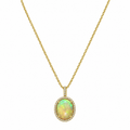 14K Yellow Gold Opal Diamond Pendant Necklace – 2.58 CT Opal & 0.13 CT Diamonds DC-N13881-1