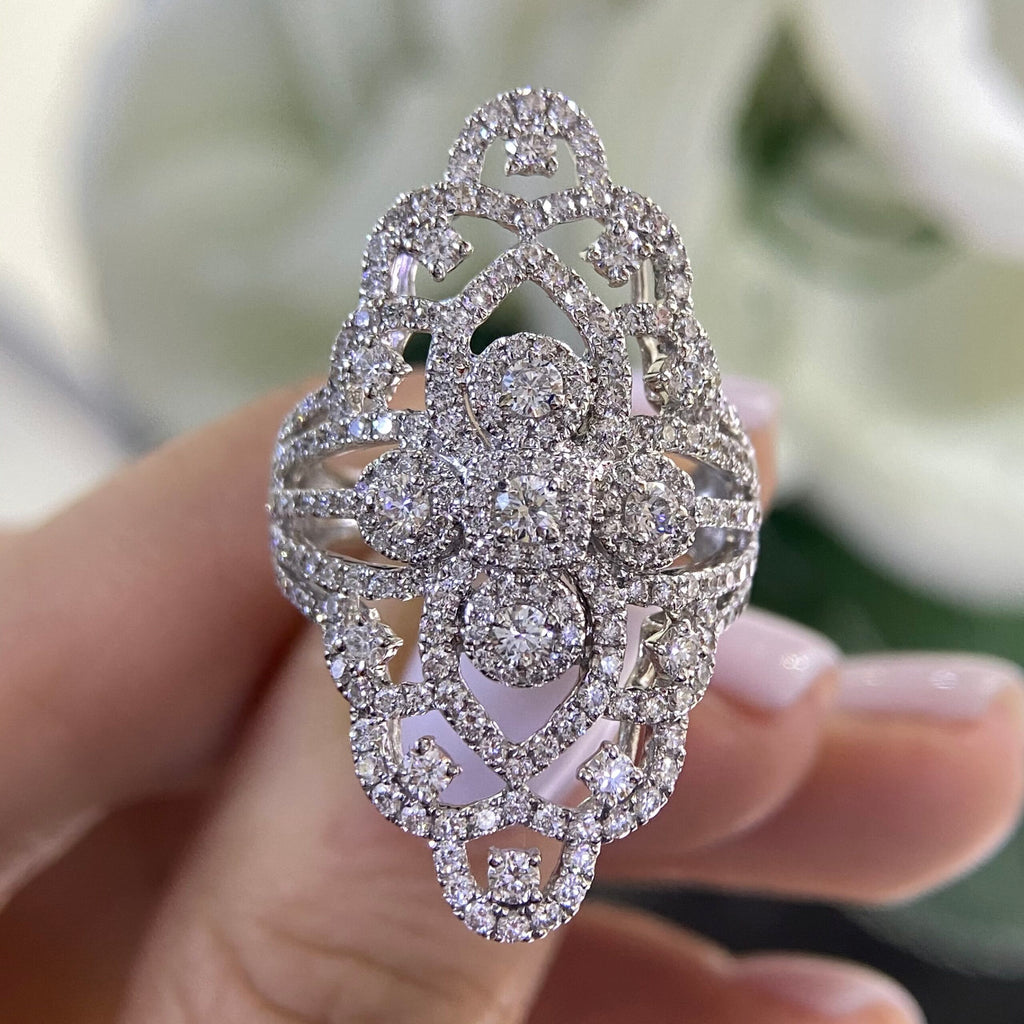 18K White Gold Diamond Ring – 2.18CT G-H/SI | DR102