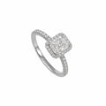 18K White Gold 1.05ct Clarity Enhanced Radiant Cut Diamond Halo Engagement Ring 1.31CT RADDR002 NZJ GJJJ