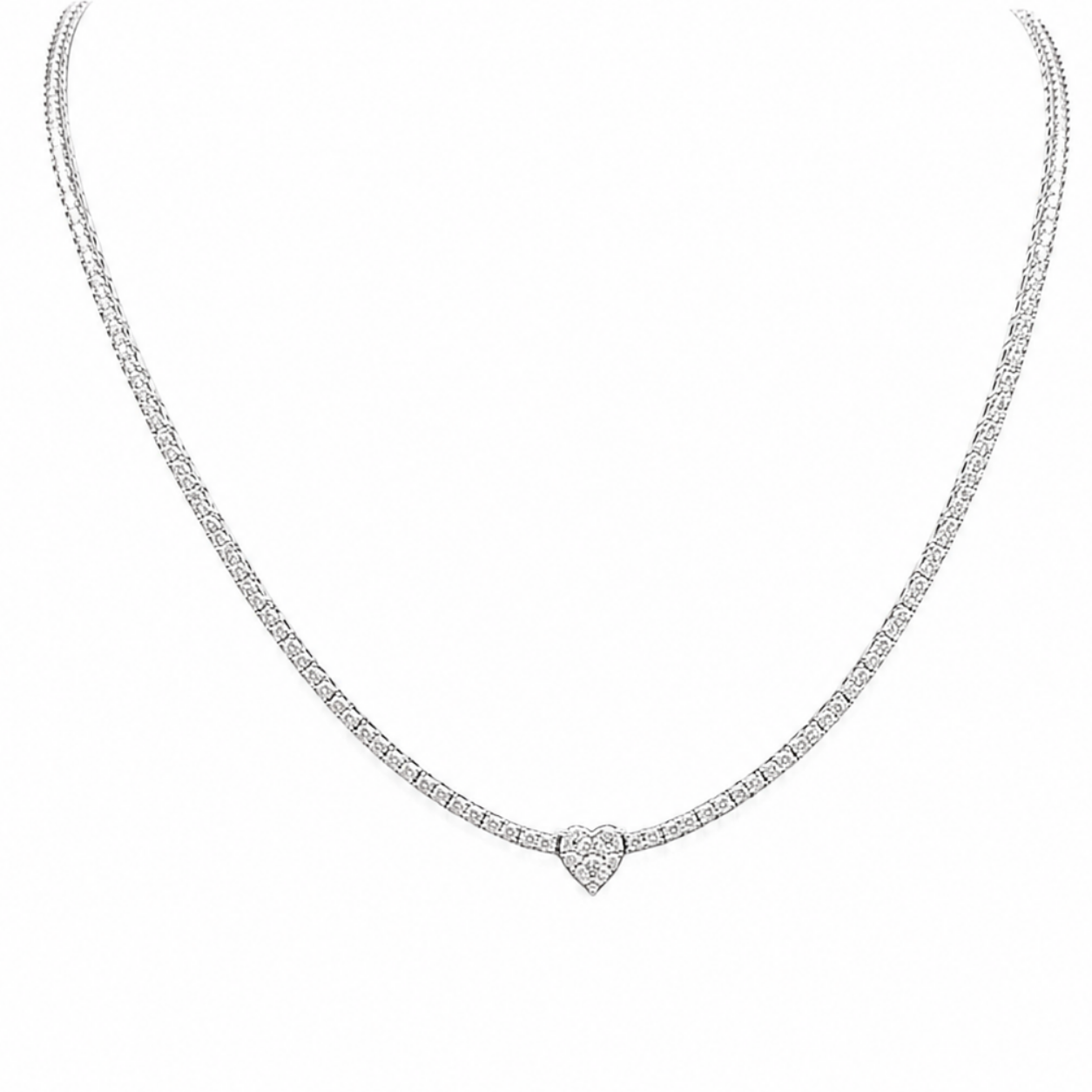 14K White Gold 1.56 CT Diamond Halfway Necklace KVN00122-002
