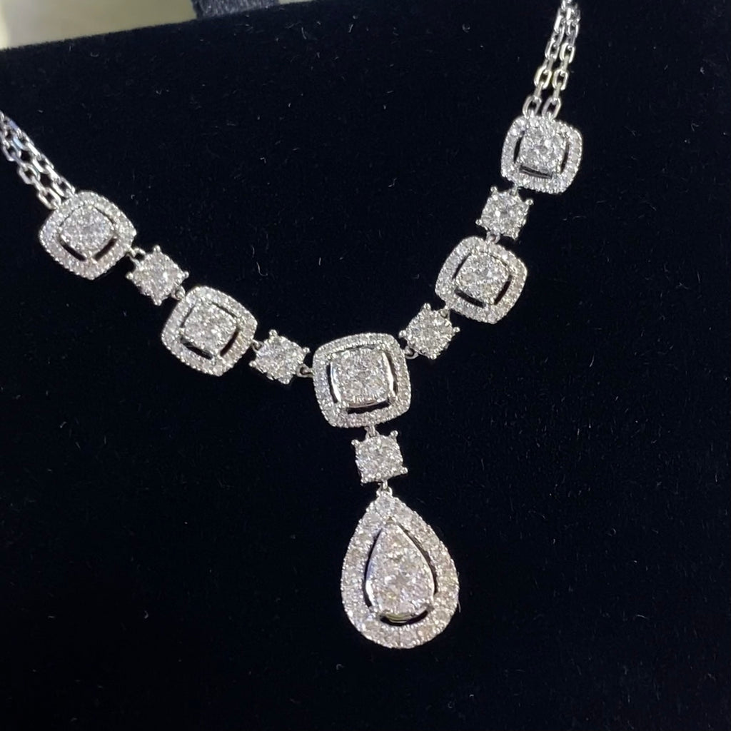 14K White Gold 1.61ct Diamonds Necklace NK112595-002 , ISSJ