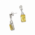 14K White Gold 12.34CT Lab-Grown Yellow & White Diamond Drop Earrings 1596405 GZTJ
