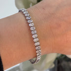 14K White Gold Lab Grown Oval Cut Diamond Bracelet with 12.42CT Diamonds DB0109 GLJJ