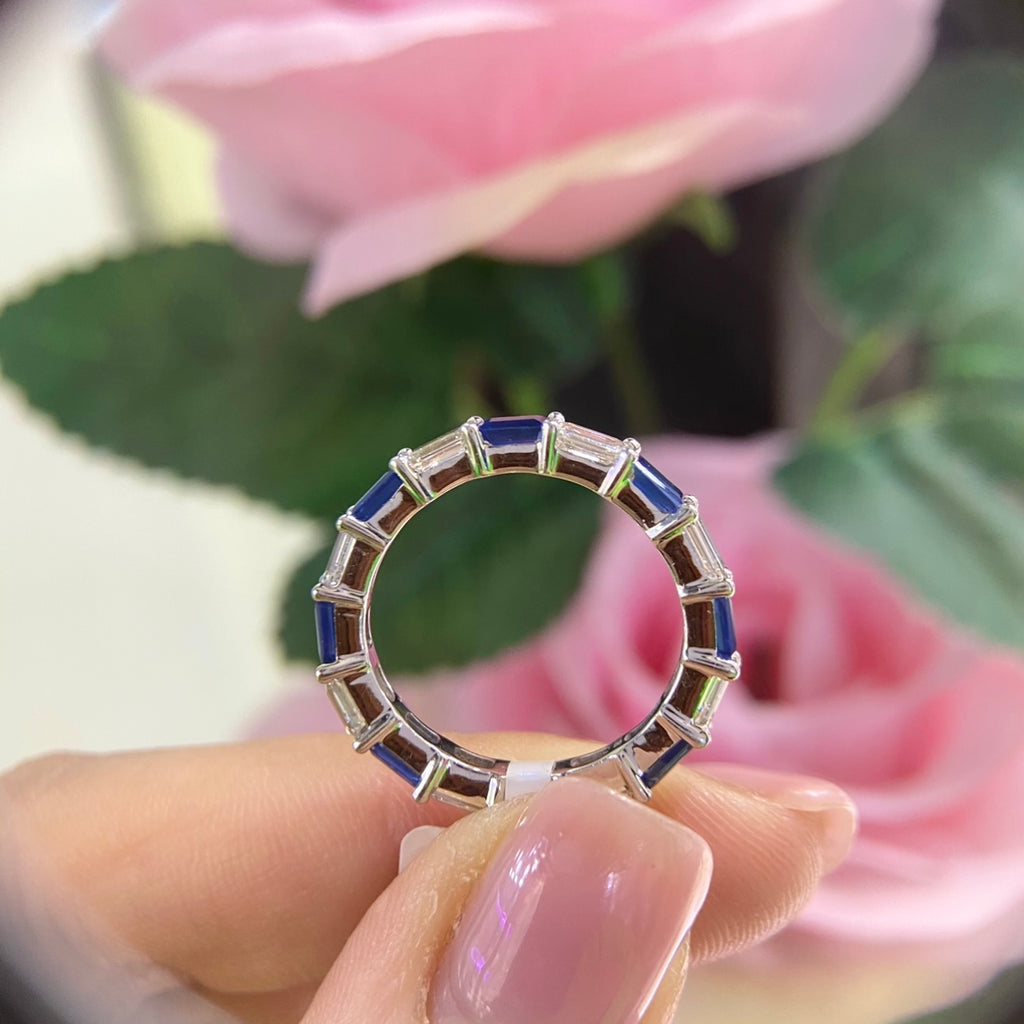 18K White Gold Sapphire & Diamond Ring – 1.98CT Sapphires AR16303BS GSAJ