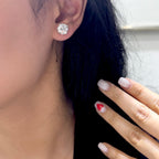 14K White Gold Lab Grown Diamond stud Earrings with 6.14ct ,HVS color. DIER0155 INTJ