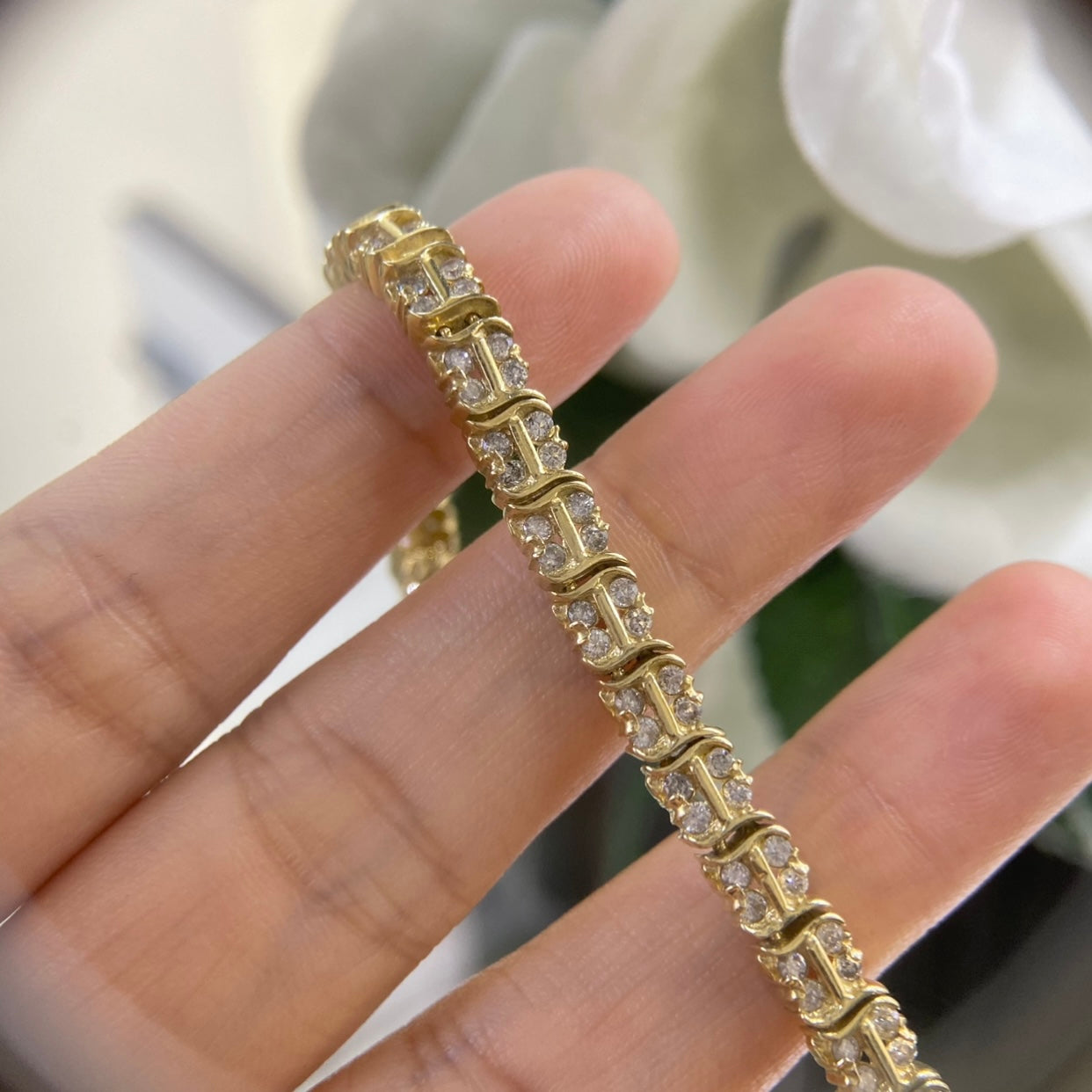 14K Yellow Gold Diamond Bracelet with 2.50CT Diamonds