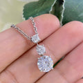 14K White Gold 3 stone Diamond Pendant DP045 ZJJJ