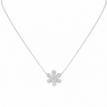 14K White Gold Diamond Flower Pendant Necklace – 0.54CT | 18” Adjustable PJNP53621B