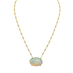 18K Yellow Gold Pendant Necklace with 15.02ct Opal & 1.40ct Diamonds COLN0052 GNJJ