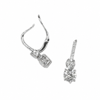 14K White Gold Lab Grown Diamond Drop Earrings 1.99ct