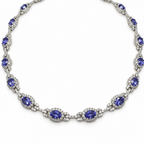 14K White Gold Tanzanite & Diamond Necklace – 15.50ct Tanzanite, 7.00ct Diamonds CDN005 ZTJJ