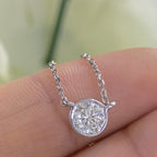 14K White Gold Bezel-Set Natural Diamond Pendant – 0.50CT I/SI1 | STJ