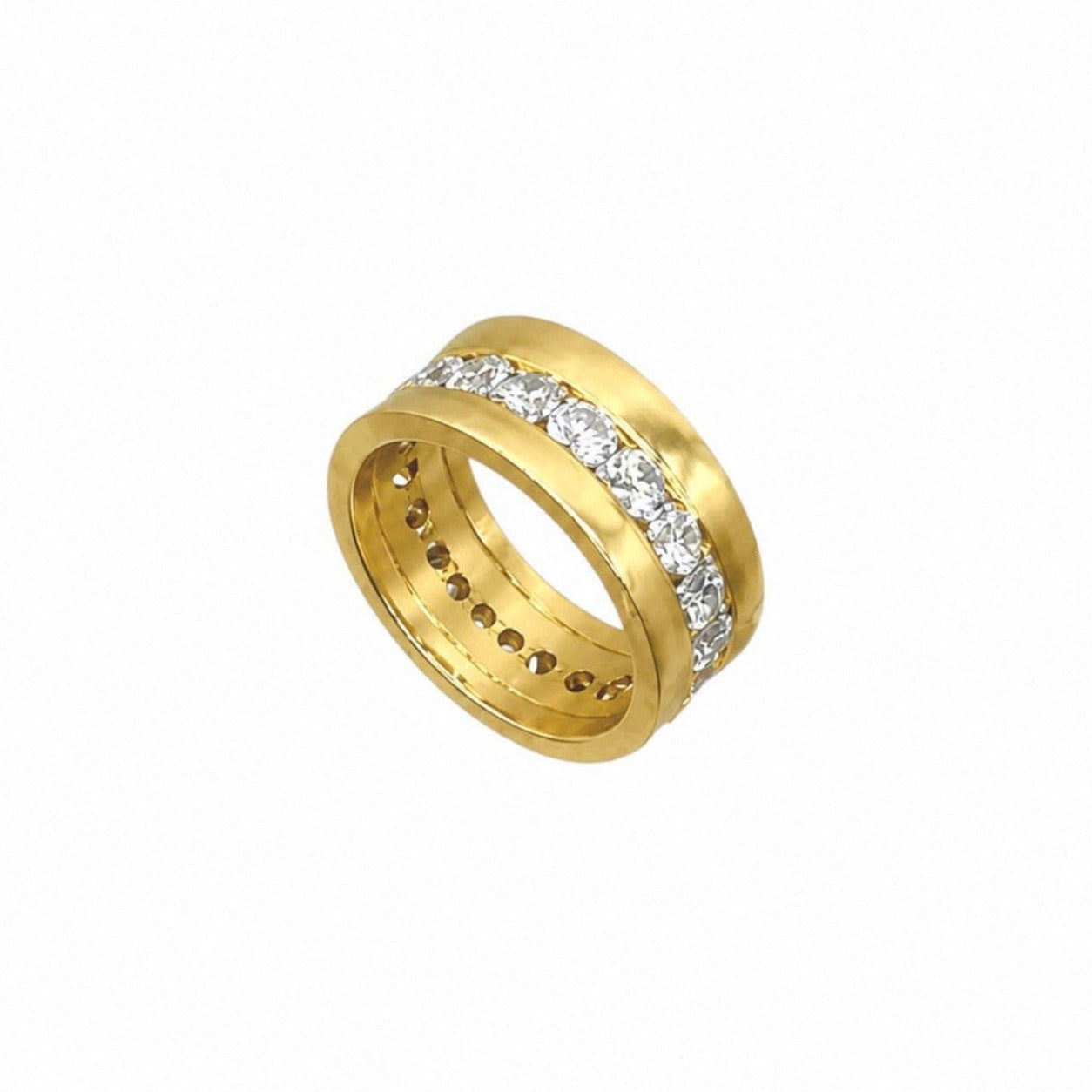 14K Yellow Gold Men’s Diamond Eternity Band – 3.58CT Round Diamonds WB037 GEJJ