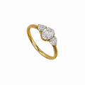 18K Yellow Gold Oval & Heart-Shaped Diamond Ring – 1.05CT OVER024 IIAJ