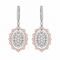 14K Two-Tone White & Rose Gold Diamond Earrings – 3.86 CT
