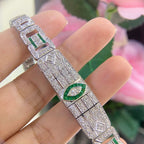 18K White Gold Diamond & Emerald Bracelet – 2.50CT Diamonds / 1.00CT Emeralds | EMDB05