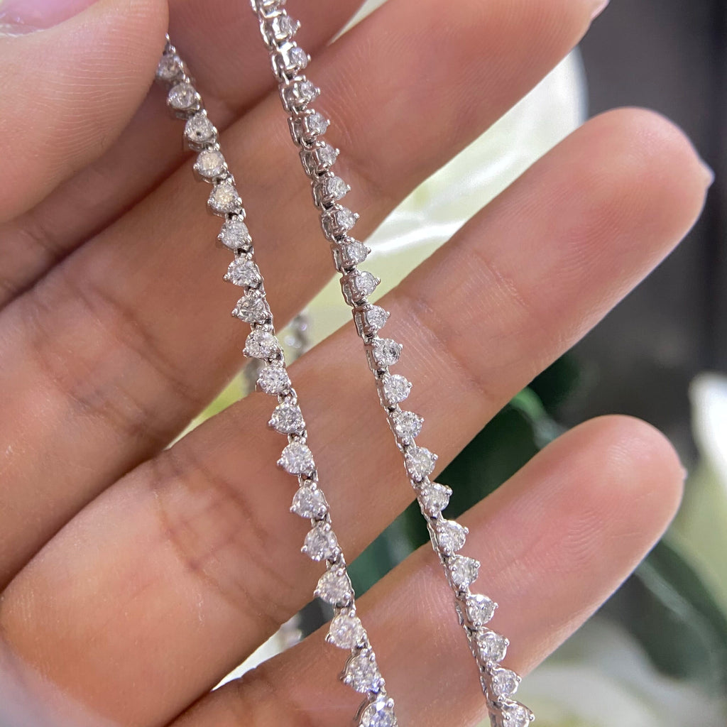 14K White Gold Diamond Tennis Necklace – 5.00CT G/SI1-SI2 | GNJJ