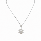 18K White Gold Diamond Floral Pendant Necklace | 1.65=CT Round Diamonds | 16 Inch LTT