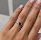 18K White Gold 3.20CT Sapphire & 0.50CT Diamond Ring SDR056 GZJJ