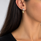 14K Two-Tone Gold 1.10 CT Diamond Earrings