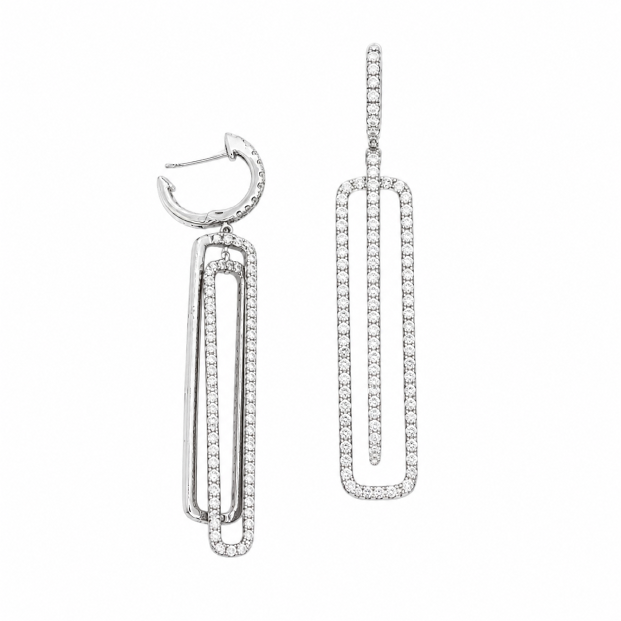 14K White Gold Diamond Earrings – 2.96CT PJE5122-008