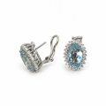 18K White Gold Aquamarine & Diamond Earrings – 9.00 CT Aquamarine, 1.00 CT Diamonds COLER02 GGJJ