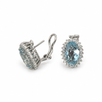 18K White Gold Aquamarine & Diamond Earrings – 9.00 CT Aquamarine, 1.00 CT Diamonds COLER02 GGJJ