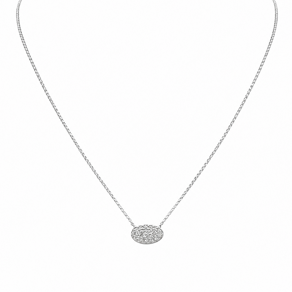 14K White Gold 0.34CT Diamond Pendant Necklace – Adjustable 16–18 Inch Chain PJNP4113