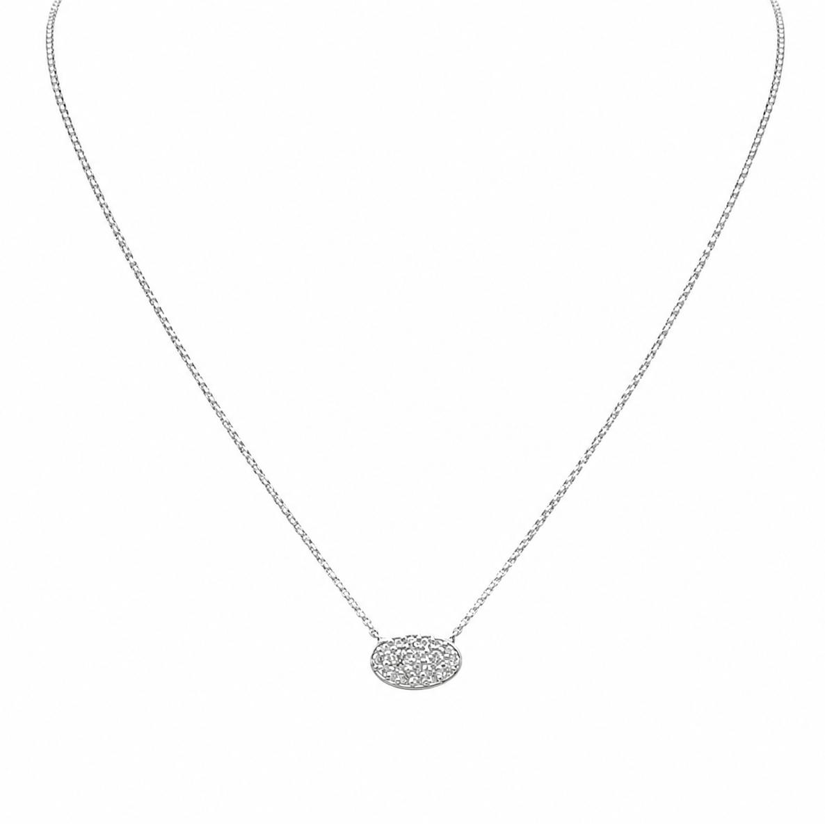14K White Gold 0.34CT Diamond Pendant Necklace – Adjustable 16–18 Inch Chain PJNP4113