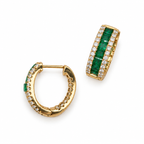14K Yellow Gold Emerald & Diamond Earrings – 4.61ct Emeralds, 1.50ct Diamonds EMER024 IEJJ