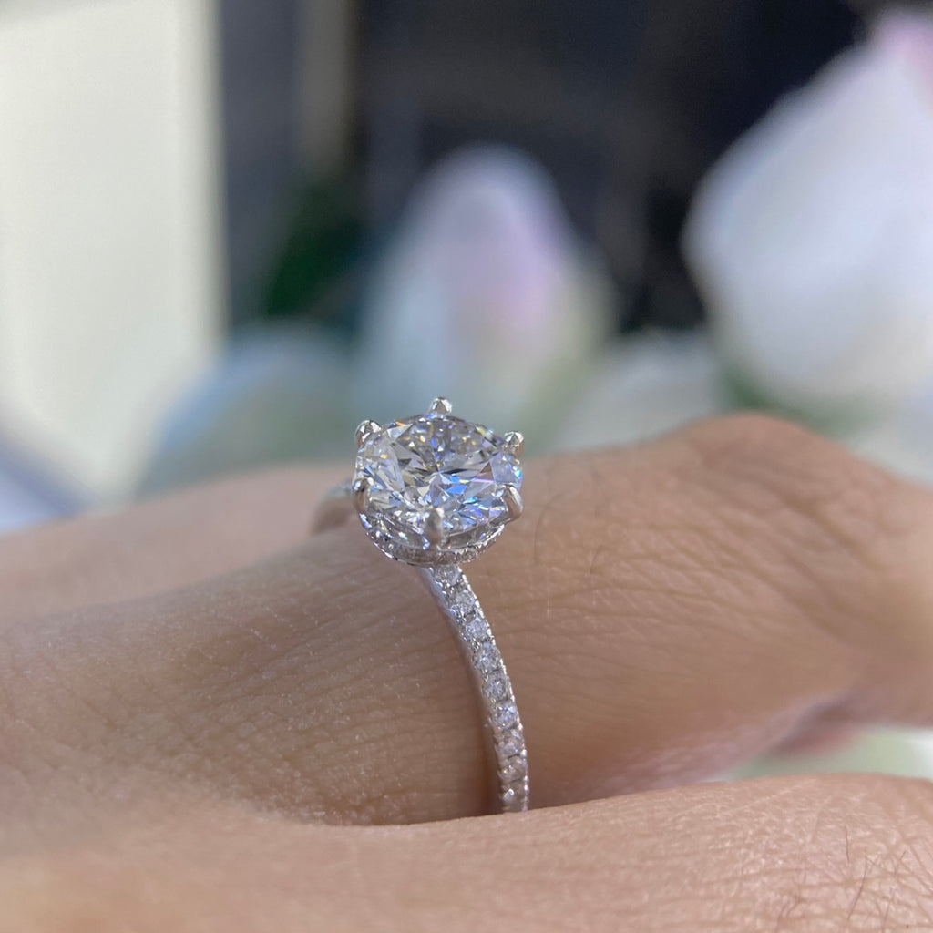 14K White Gold Lab-Grown Diamond Ring – 1.52CT Center / 0.35CT Side Diamonds G/VS1 | RDER197