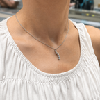 14K White Gold Diamond Pendant Necklace – 0.90CT STJ