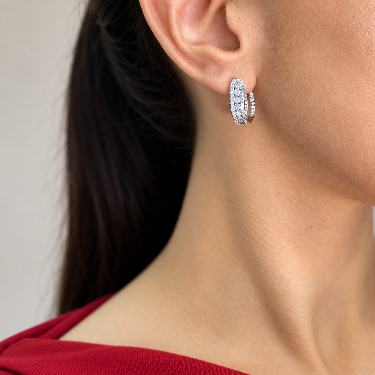18K White Gold 2.23 CT Diamond Earrings  DIER093 ILJJ