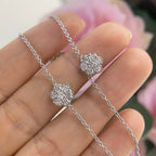 14K White Gold Diamond Flower Necklace – 2.15CT | DN022