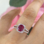 18K White Gold Ring with 1.60CT Ruby & 0.45CT Diamonds | RDR008 ITJJ